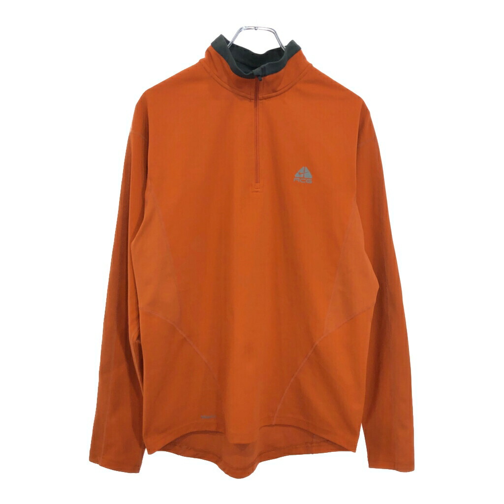 Nike ジップアップジャケット グレー/オレンジ 90s NIKE CLIMA-FIT Track Jacket オレンジ黒 L 銀タグ ナイキ