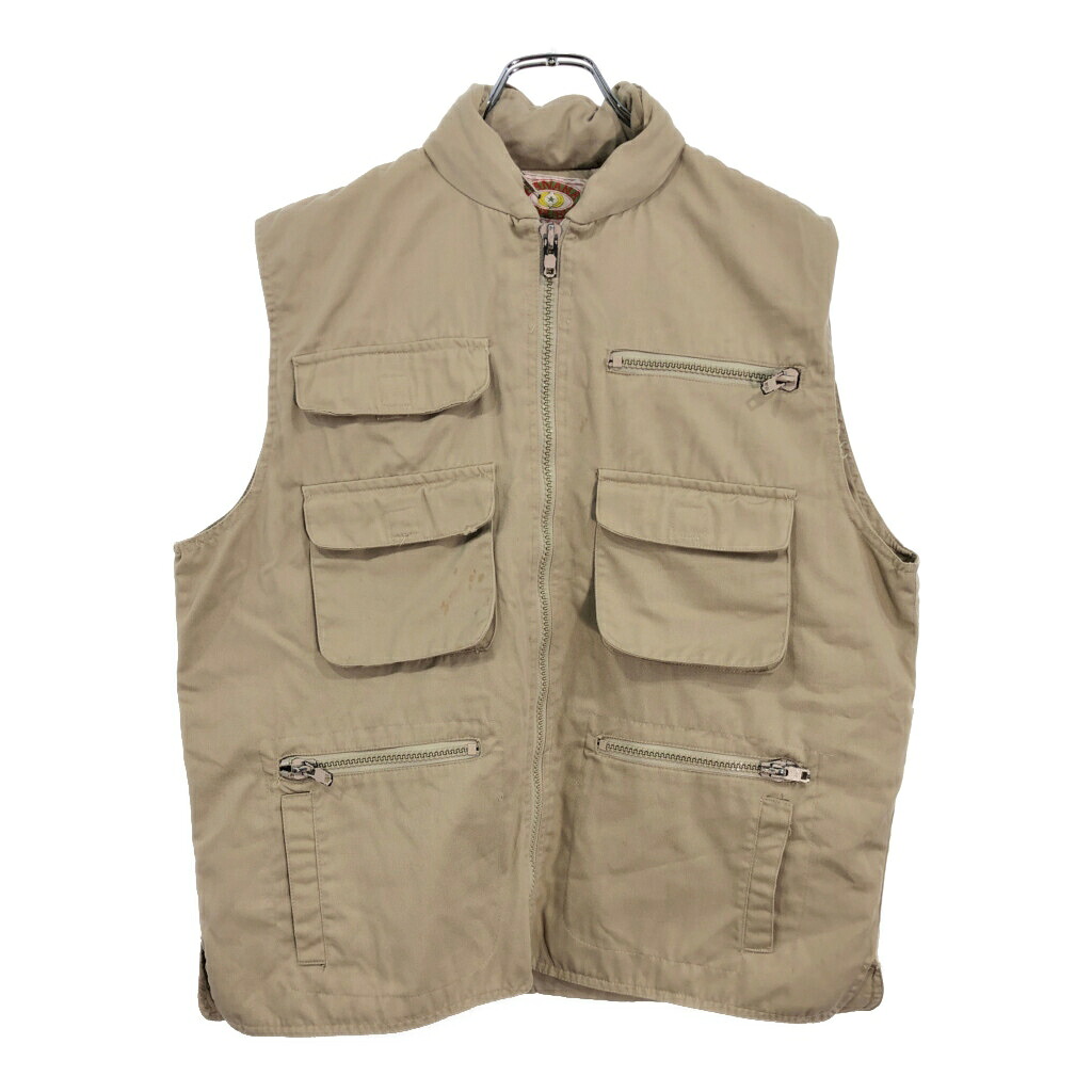 80年代 Banana Republic バナナリパブリック サファリベスト ベージュ(メンズ L)中古 古着 U9199