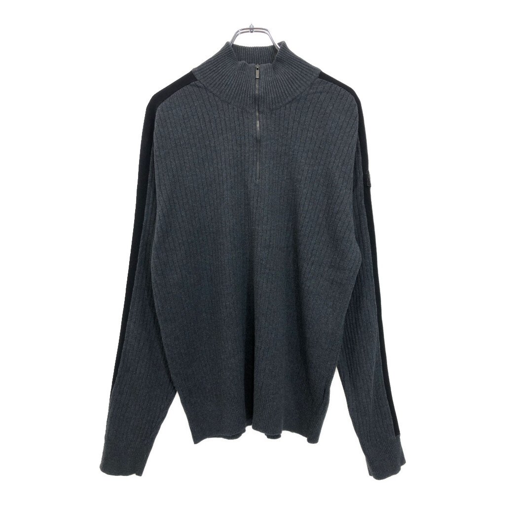 Calvin klein Jeans カルバンクライン ジーンズ ハーフジップ セーター グレー(メンズ XL)中古 古着 U8815