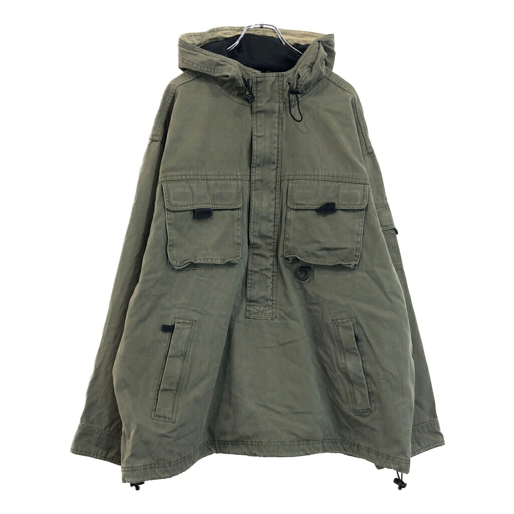 90年代 Eddie Bauer エディーバウアー LEGEND アノラックパーカージャケット アウトドア オリーブ(メンズ XL)中古 古着 U9810
