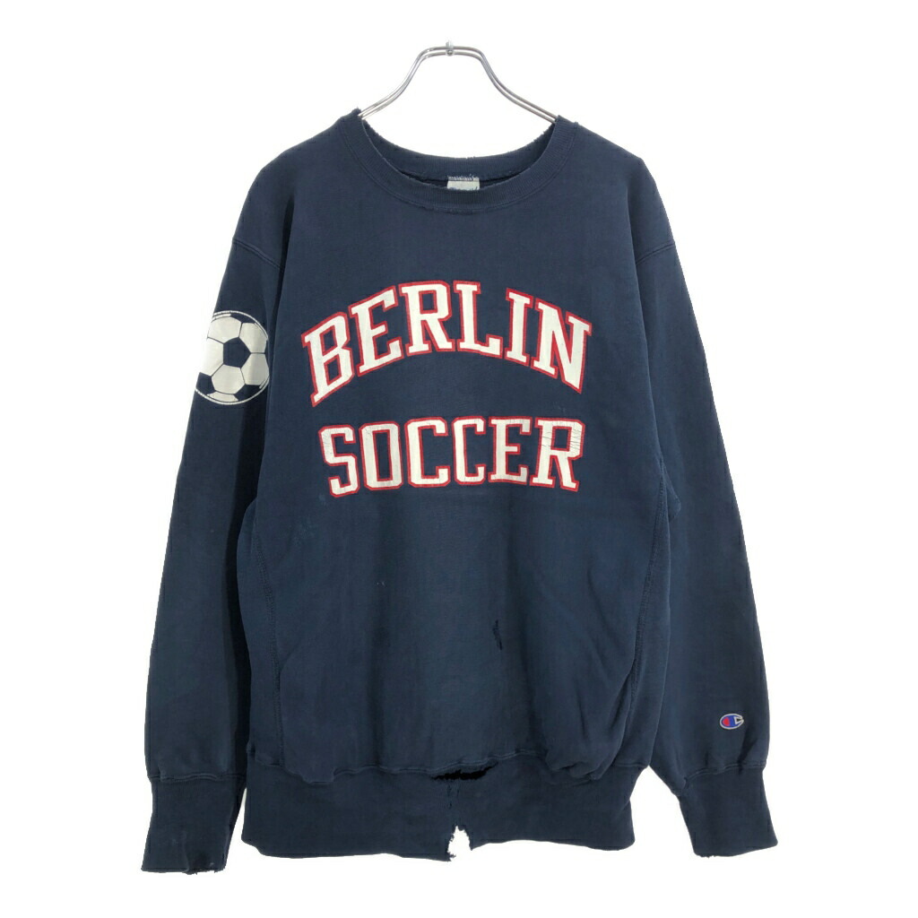 90年代 USA製 Champion チャンピオン REVERSE WEAVE リバースウィーブ スウェット ネイビー(メンズ X-LARGE)中古 古着 U9813