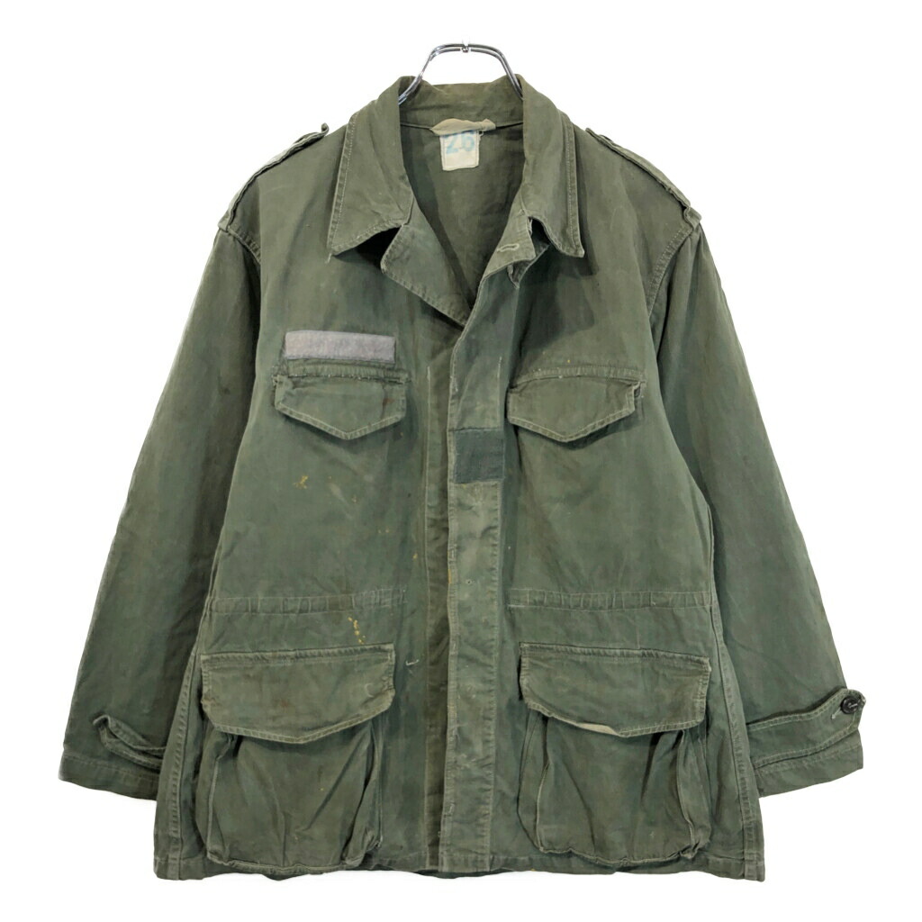 60年代 フランス軍 M-47 フィールドジャケット 後期型 ヴィンテージ ユーロ ミリタリー オリーブ(メンズ 26)中古 古着 U9837