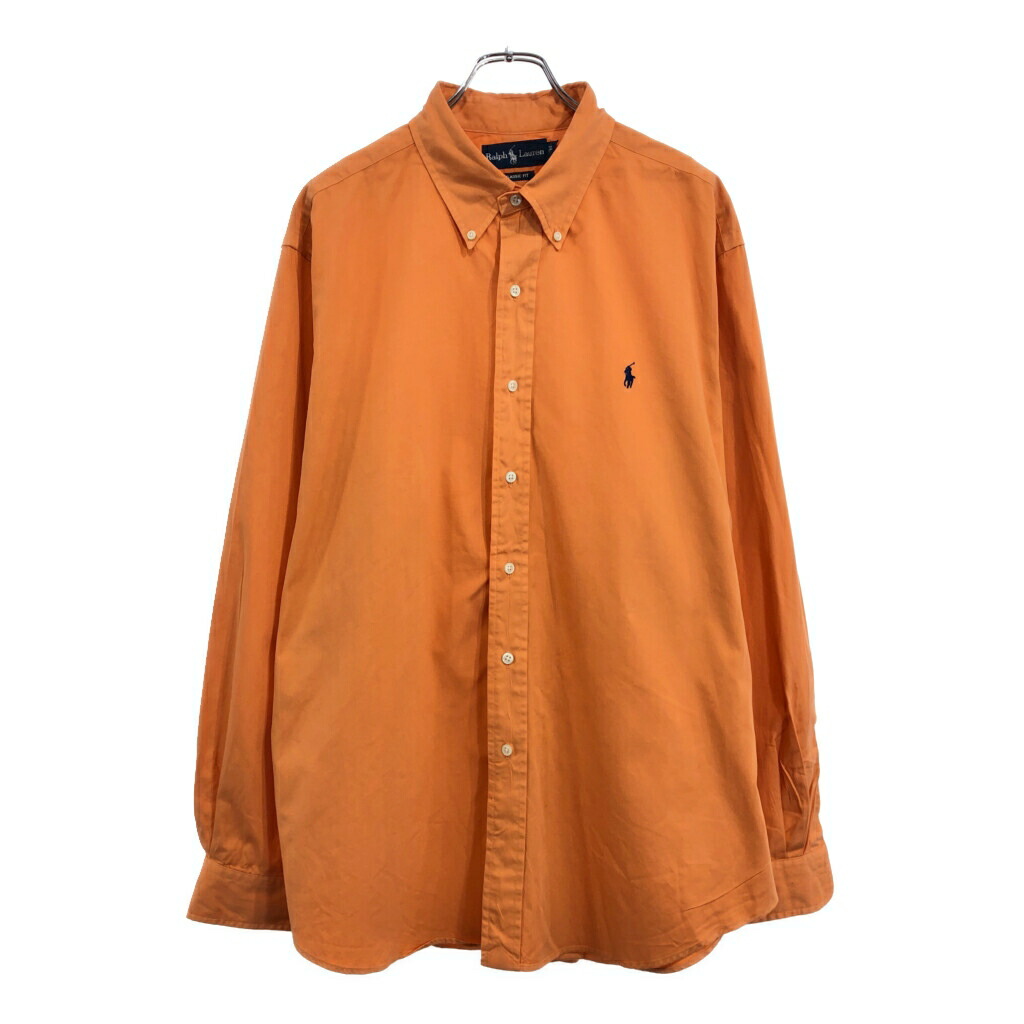 RALPH LAUREN ラルフローレン ボタンダウンシャツ オレンジ(メンズ XL)中古 古着 U9877