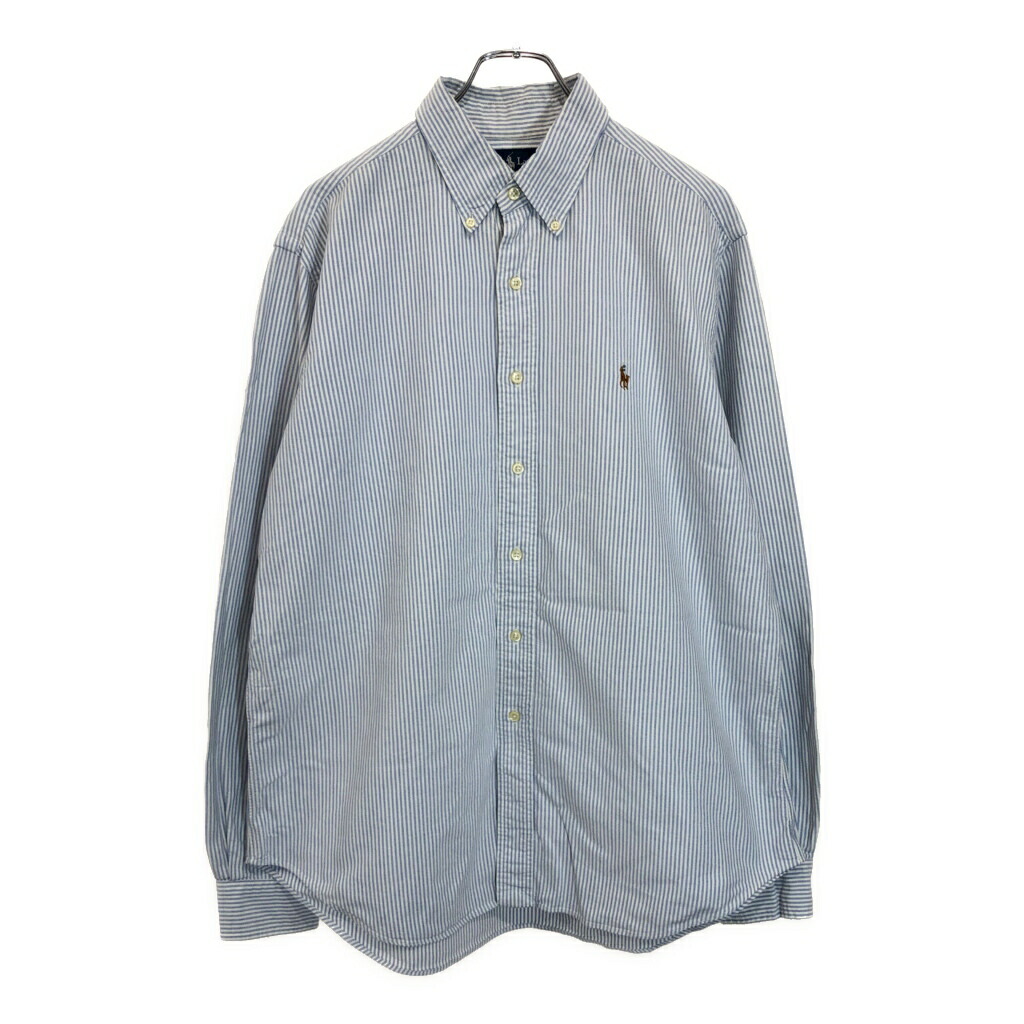RALPH LAUREN ラルフローレン ボタンダウンシャツ ストライプ ブルー(メンズ 16 1/2)中古 古着 U9972