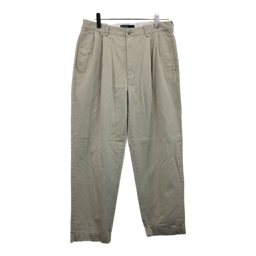 Polo by Ralph Lauren ポロ ラルフローレン HAMMOND PANT 2タック チノパンツ ポロチノ ベージュ(メンズ W35 L30)中古 古着 V0066