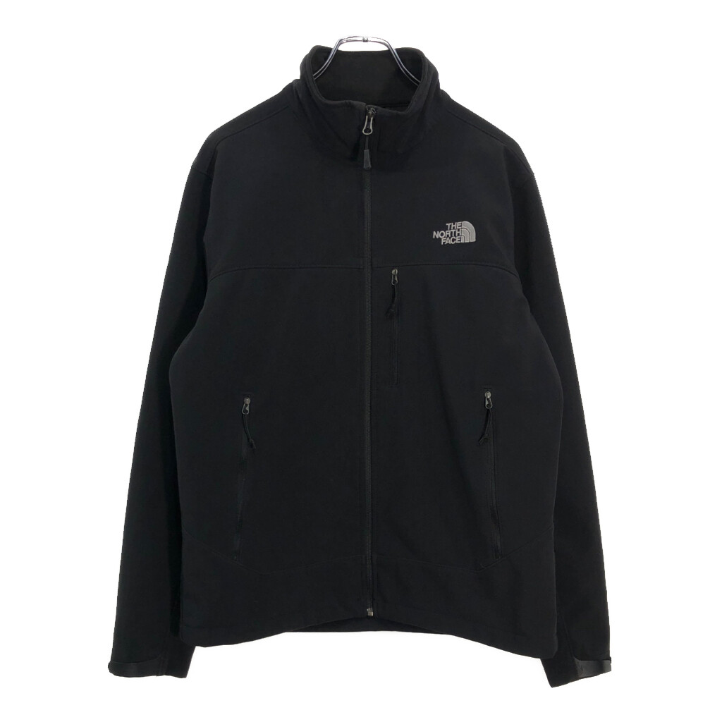THE NORTH FACE ノースフェイス 刺繍 ソフトシェルジャケット ブラック(メンズ M)中古 古着 V0126 5,291円
