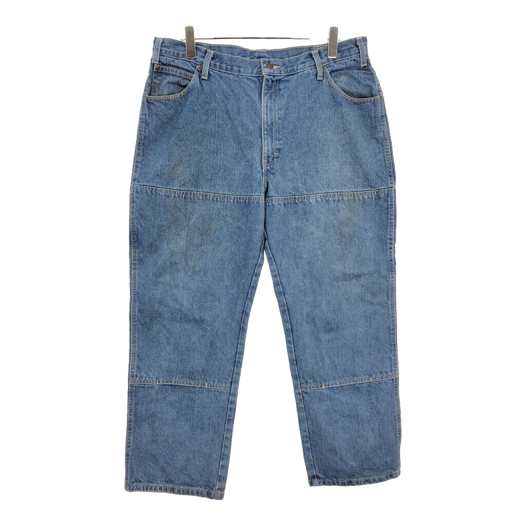 Dickies ディッキーズ ダブルニー デニムワークパンツ 大きいサイズ ブルー(メンズ W38 L30)中古 古着 V1235
