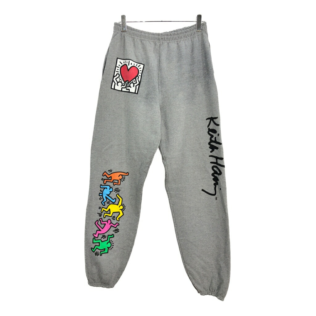 Keith Haring キース・ヘリング スウェットパンツ アート グレー(メンズ L)中古 古着 V1320
