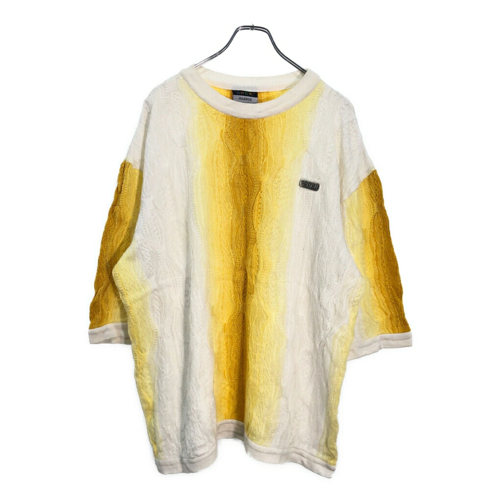 オーストラリア製 COOGI クージー 半袖 3Dニットセーター 大きいサイズ ホワイト(メンズ 2XL)中古 古着 V1402