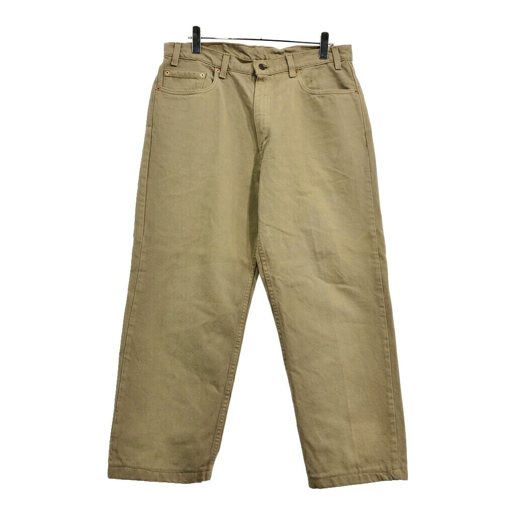 90年代 USA製 Levi's リーバイス 550 デニムパンツ ベージュ(メンズ W36 L32)中古 古着 V1458