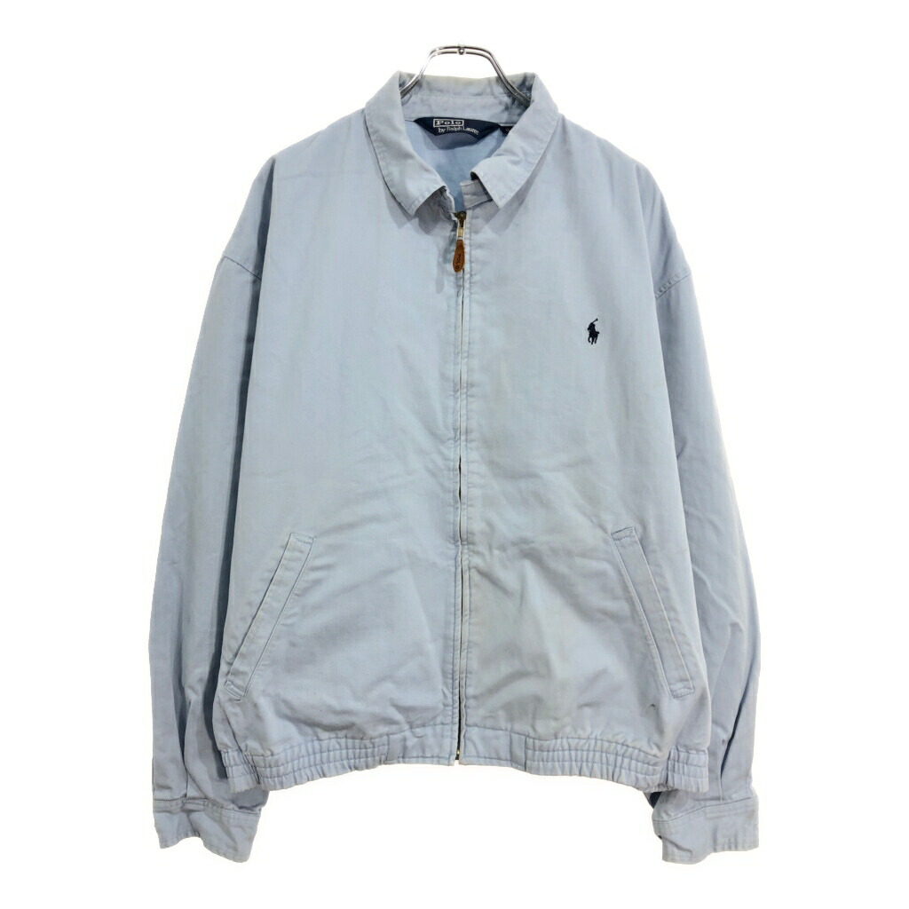 90年代 ポルトガル製 Polo by Ralph Lauren ポロ ラルフローレン スイングトップ ライトブルー(メンズ XL)中古 古着 V1461|YAMAHISA USEDCLOTHINGSHOP