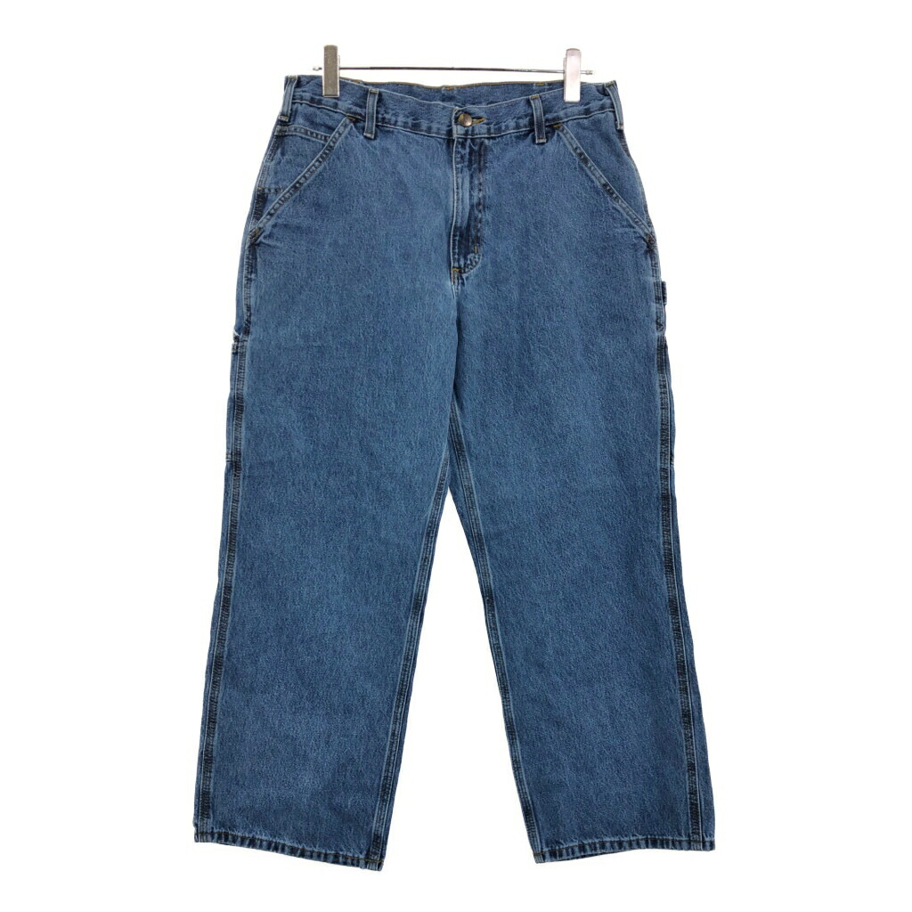 Carhartt 36x32カーペンターパンツ　ダークブルー フェード デニム Carhartt 36x32カーペンターパンツ ダークブルー フェード