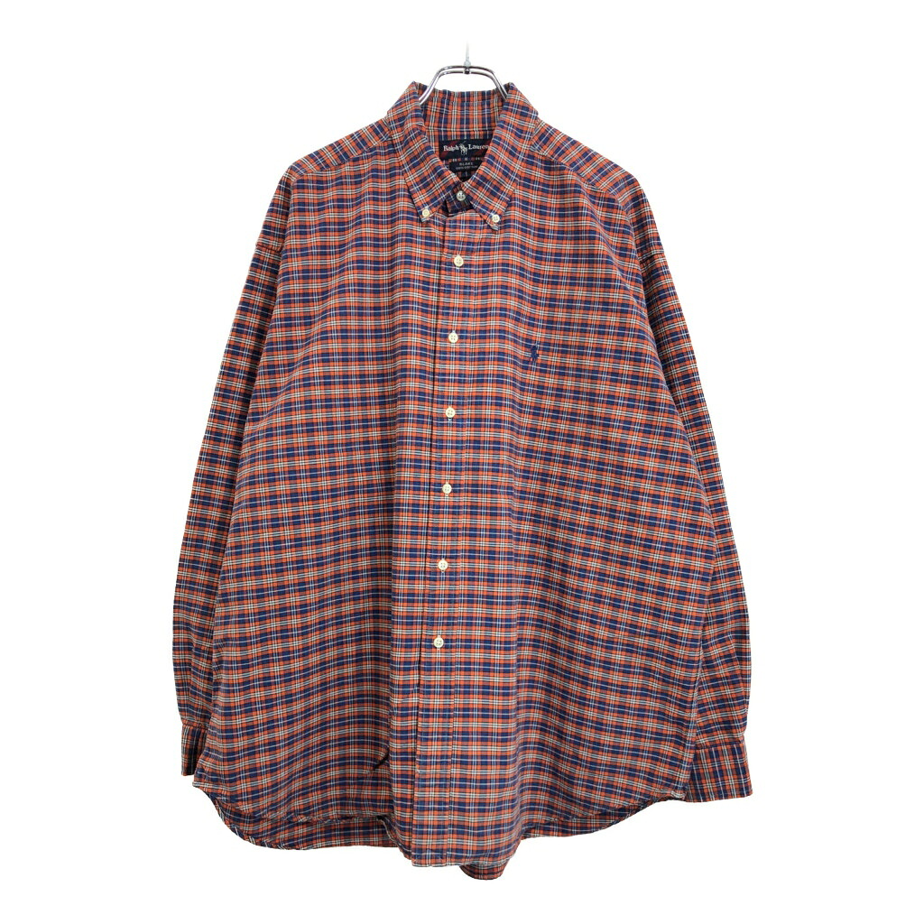 RALPH LAUREN ラルフローレン BLAKE ボタンダウン 長袖シャツ 大きいサイズ チェック マルチカラー(メンズ XXL)中古 古着 V1999