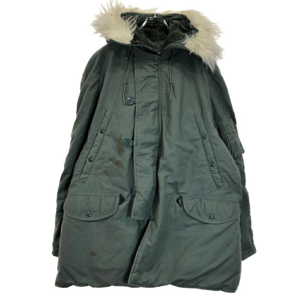 90年代 米軍実物 U.S.ARMY N-3B フライトジャケット ミリタリー セージグリーン(メンズ XL)中古 古着 v2061
