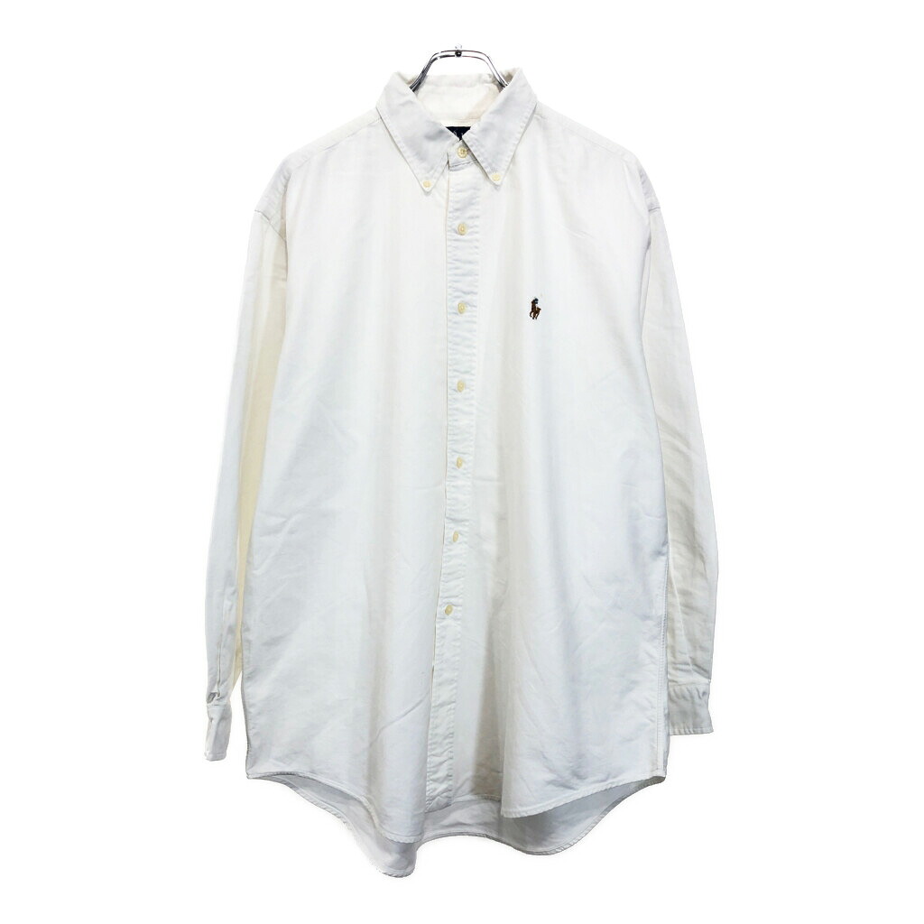 RALPH LAUREN ラルフローレン YARMOUTH ボタンダウン 長袖シャツ ホワイト(メンズ 16 1/2)中古 古着 V2901