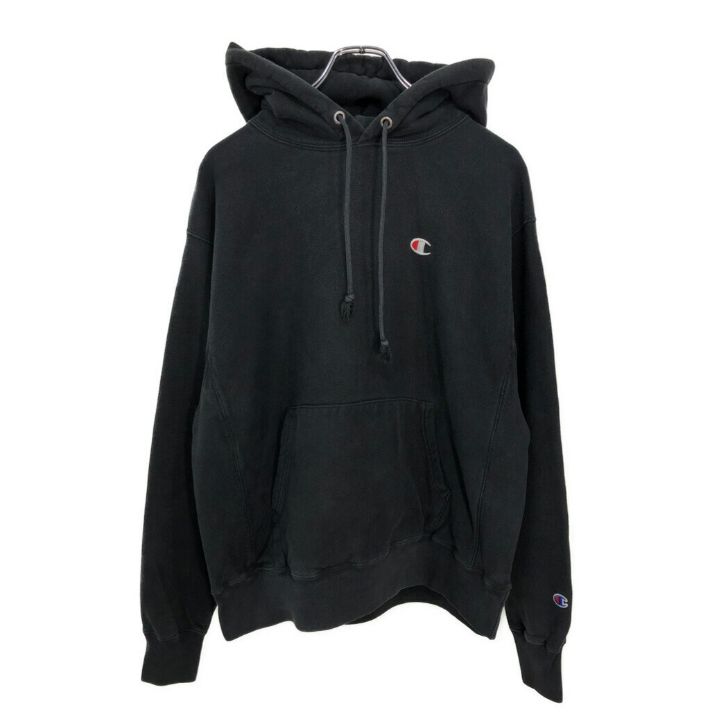 Champion チャンピオン REVERSE WEAVE リバースウィーブ スウェットパーカー ブラック(メンズ XL相当)中古 古着 V2379