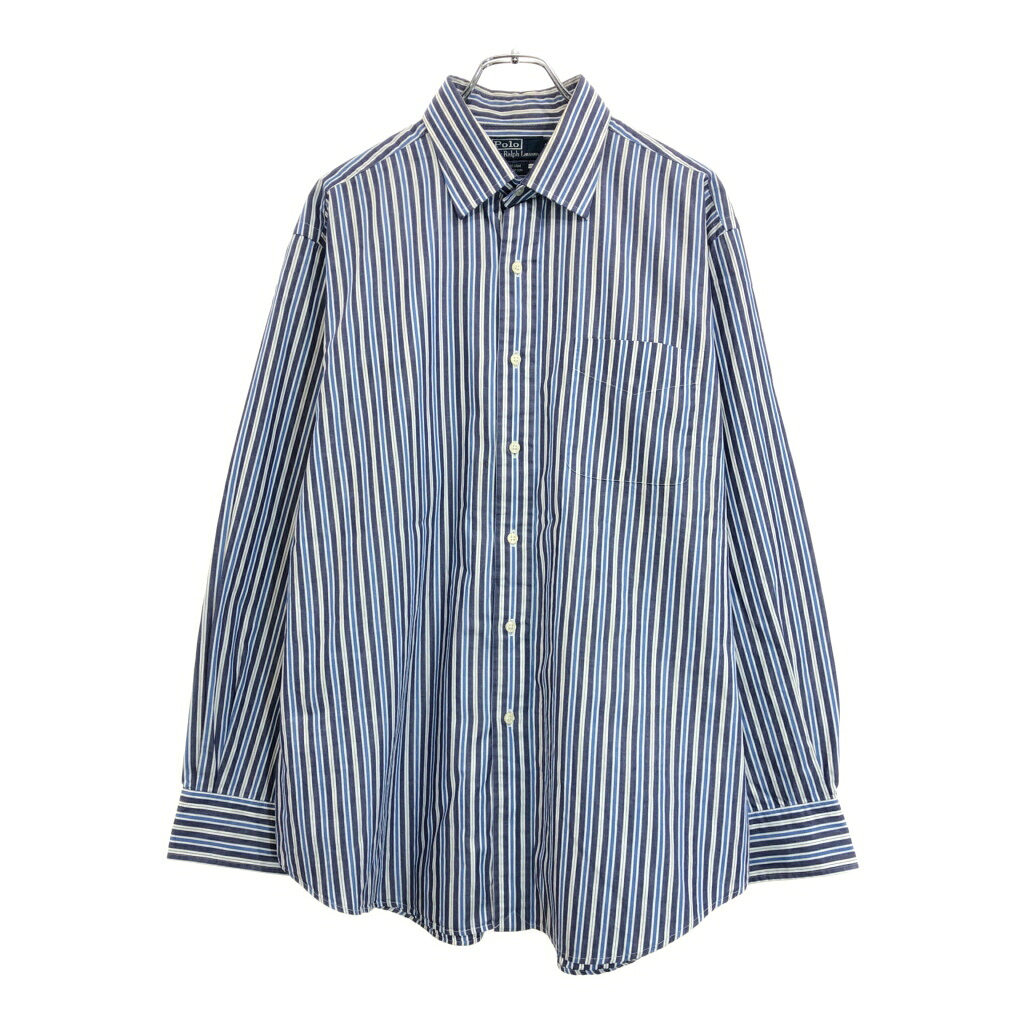 Polo by Ralph Lauren ポロ ラルフローレン CURHAM ストライプシャツ ネイビー(メンズ 17)中古 古着 V2991