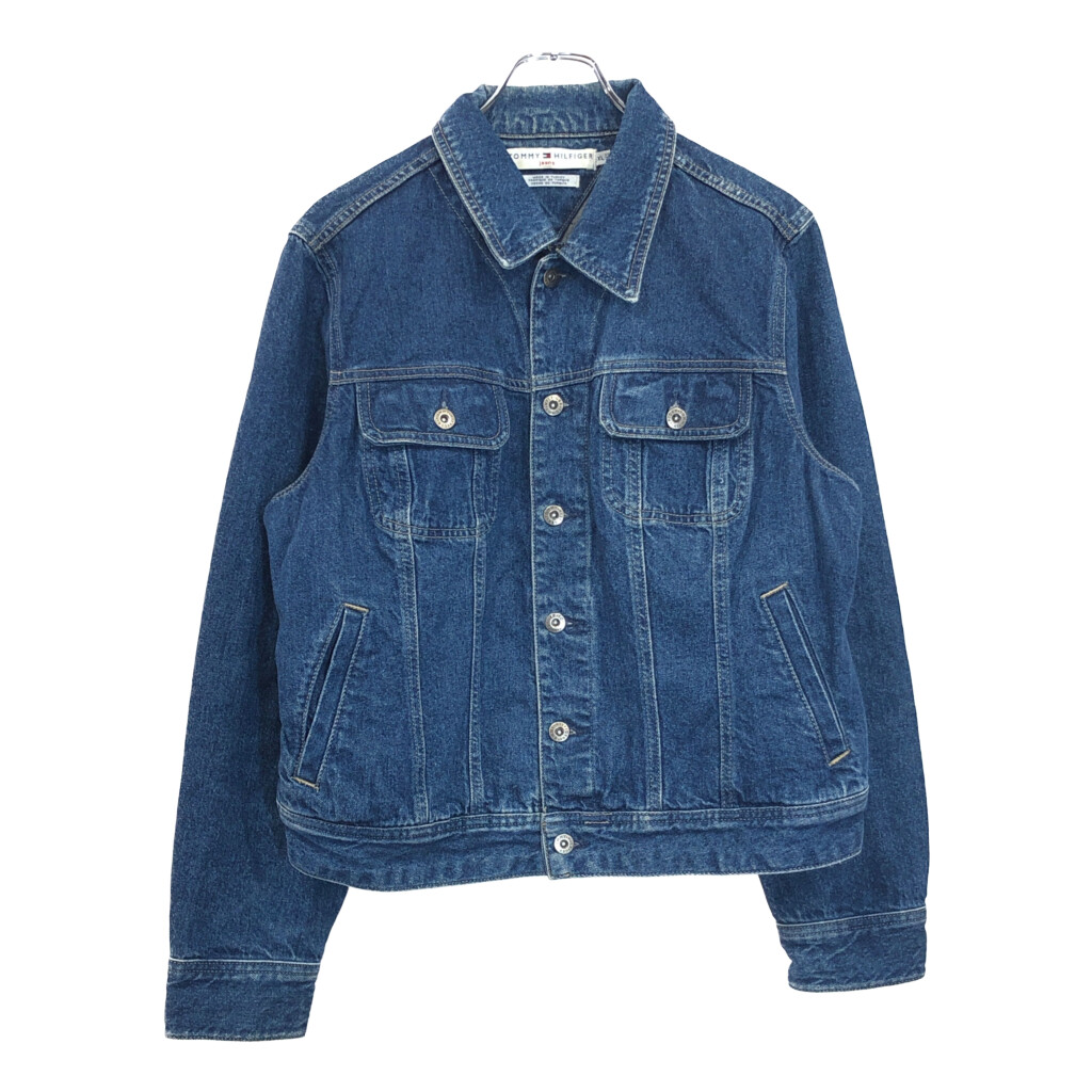 未使用 タグ付き トミーヒルフィガーデニム ダブルライダースジャケット 中古】トミーヒルフィガー TOMMY HILFIGER デニムジャケット G