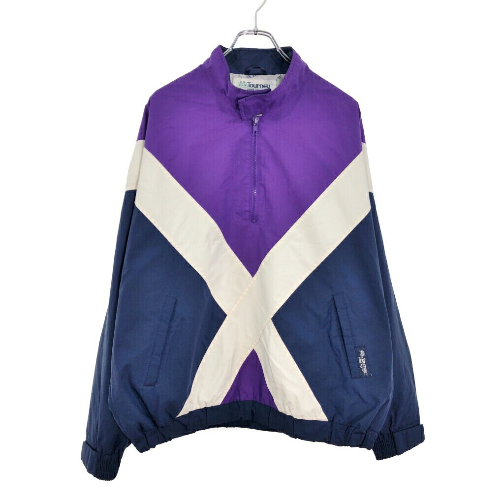 90年代 Tourney GORE-TEX ハーフジップ プルオーバージャケット アウトドア パープル(メンズ L)中古 古着 v3890