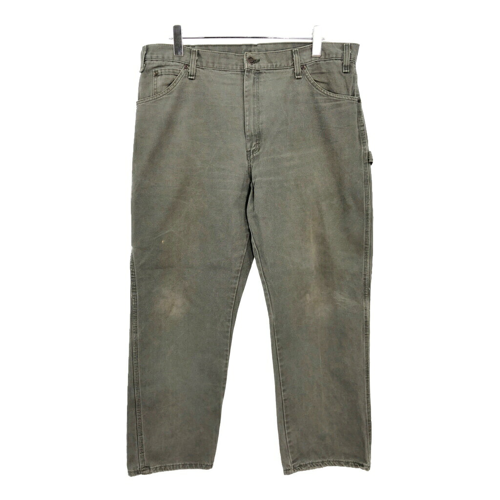 00年代 Dickies ディッキーズ ダック ペインターパンツ ブラウン(メンズ W38 L32)中古 古着 v4149