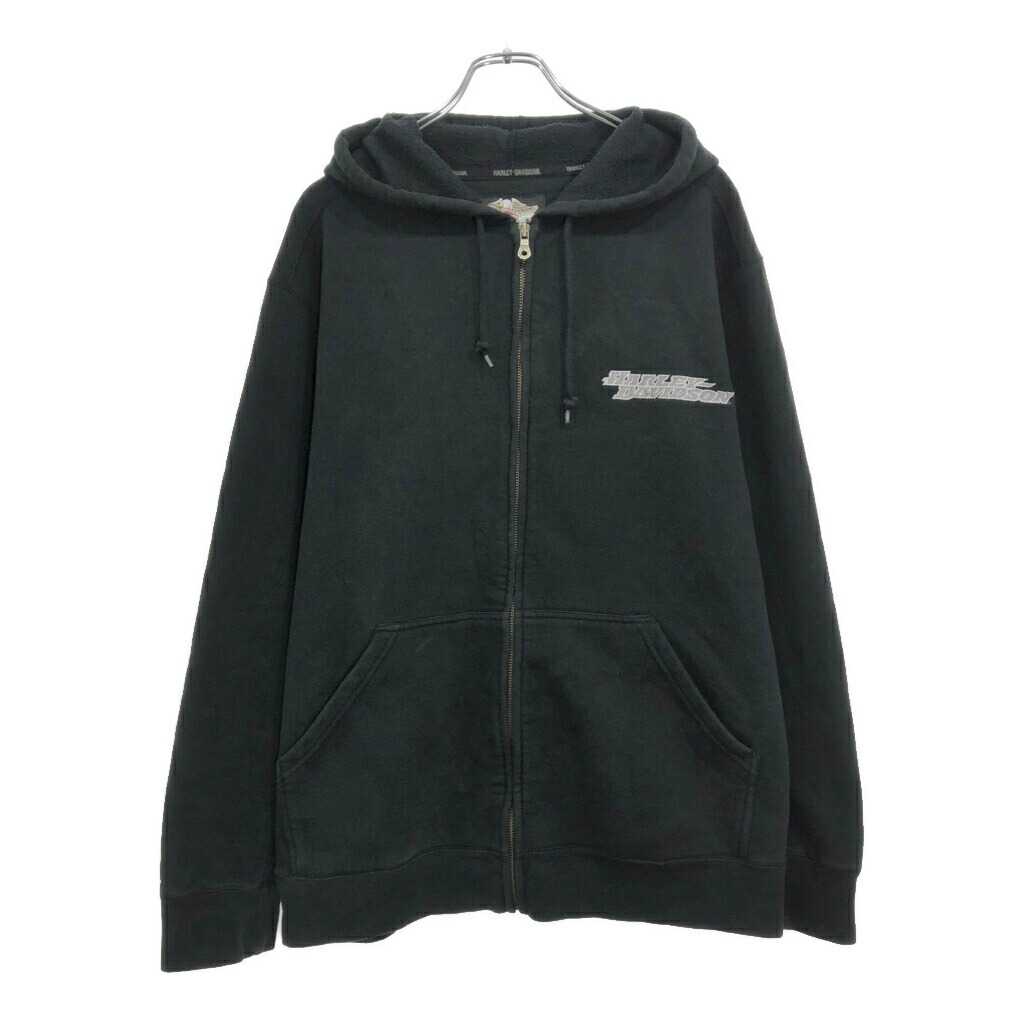 819【入手困難】ハーレーダビッドソン♤刺繍ビッグロゴ　フルジップ　パーカー美品 819【入手困難】ハーレーダビッドソン♤刺繍ビッグロゴ フルジップ
