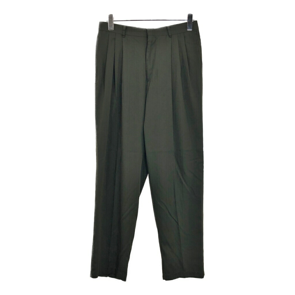 CITY STREETS シティストリート 3タック スラックスパンツ オリーブ(メンズ W30 L31相当)中古 古着 v4630