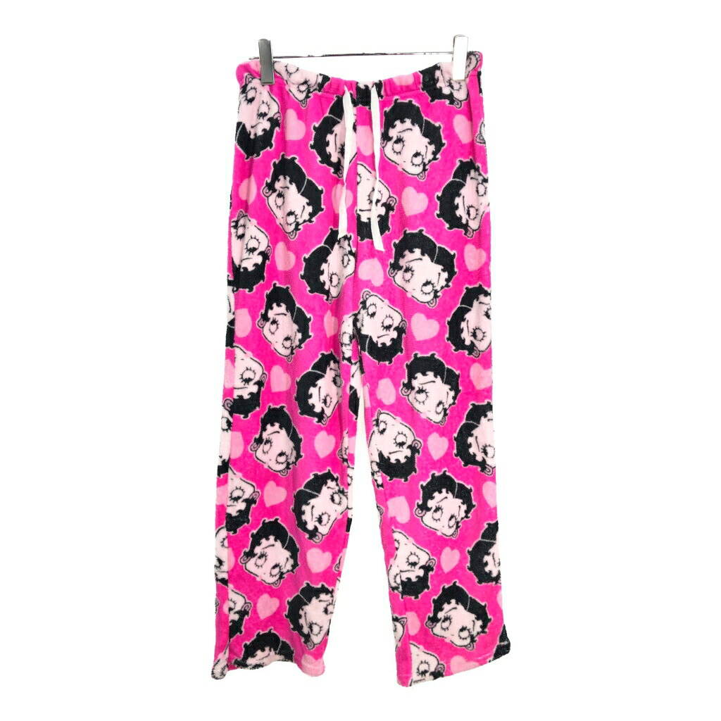 ansdotsloevner フリースパンツ ピンク ドット柄 パジャマパンツ ansdotsloevner フリースパンツ ピンク ドット柄 パジャマパンツ 襟元