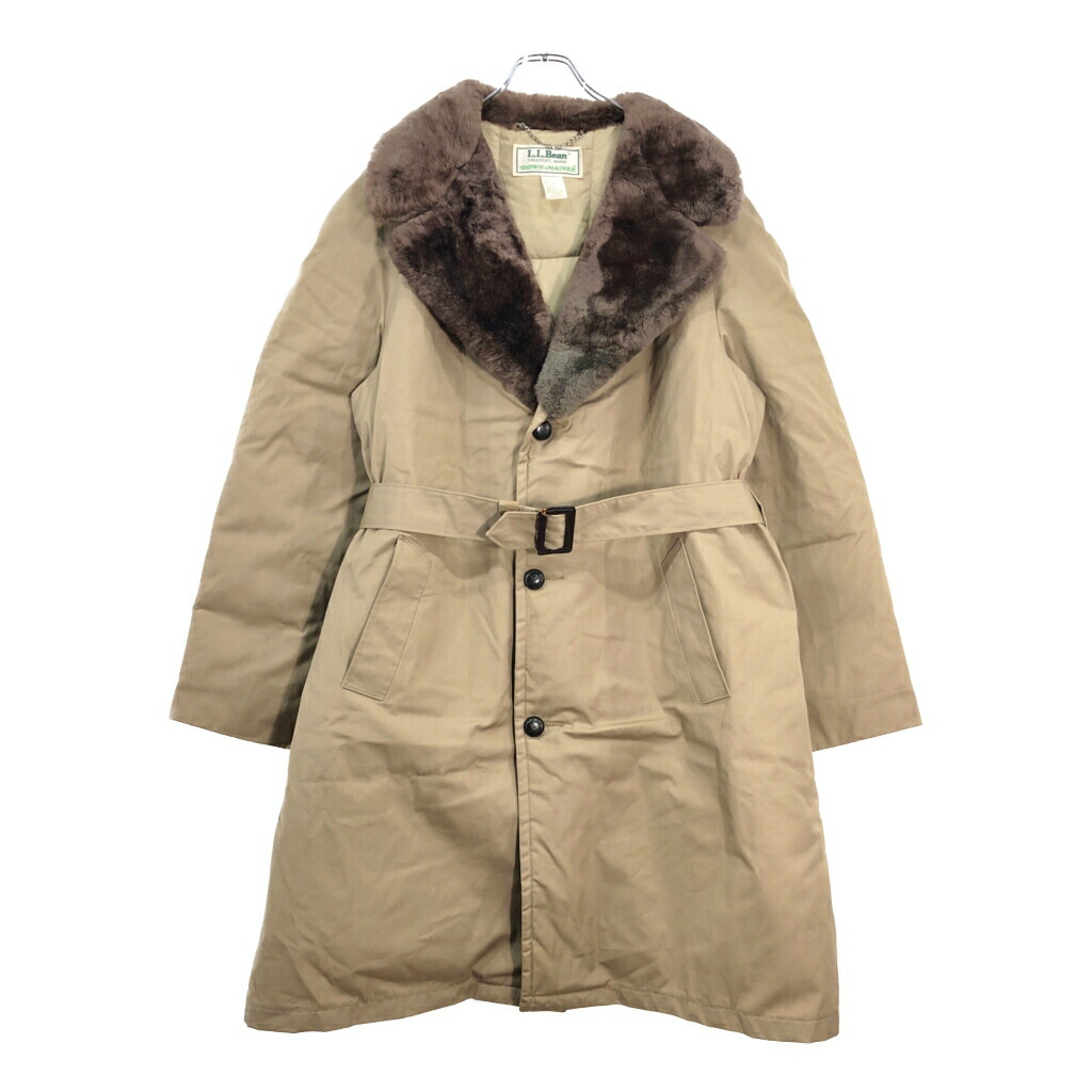 80年代 USA製 L.L.Bean エルエルビーン ボア ヘビージャケット グースダウン アウトドア ベージュ(メンズ 46)中古 古着 V4870