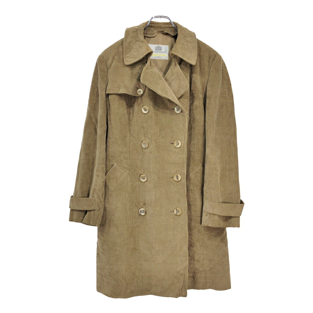 80年代 カナダ製 Aquascutum アクアスキュータム ダブルブレスト コーデュロイトレンチコート(メンズ M相当)中古 古着 V5121|YAMAHISA USEDCLOTHINGSHOP