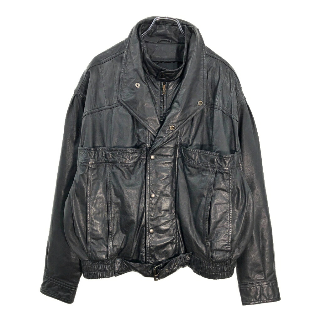 BYRNES&BAKER レザージャケット ブラック(メンズ XL)中古 古着 V5806|YAMAHISA USEDCLOTHINGSHOP