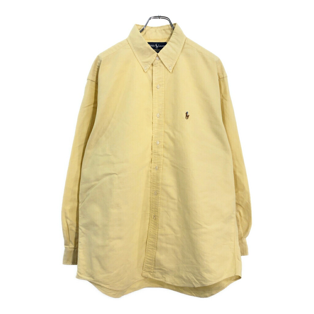 Polo by Ralph Lauren ポロ ラルフローレン YARMOUTH ボタンダウン 長袖シャツ イエロー(メンズ 16 1/2)中古 古着 V5849