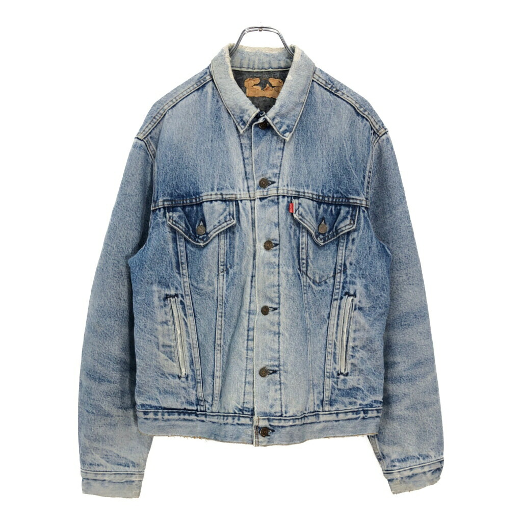 80年代 USA製 Levi's リーバイス 70505 デニムトラッカージャケット ブルー(メンズ 42相当)中古 古着 V5938