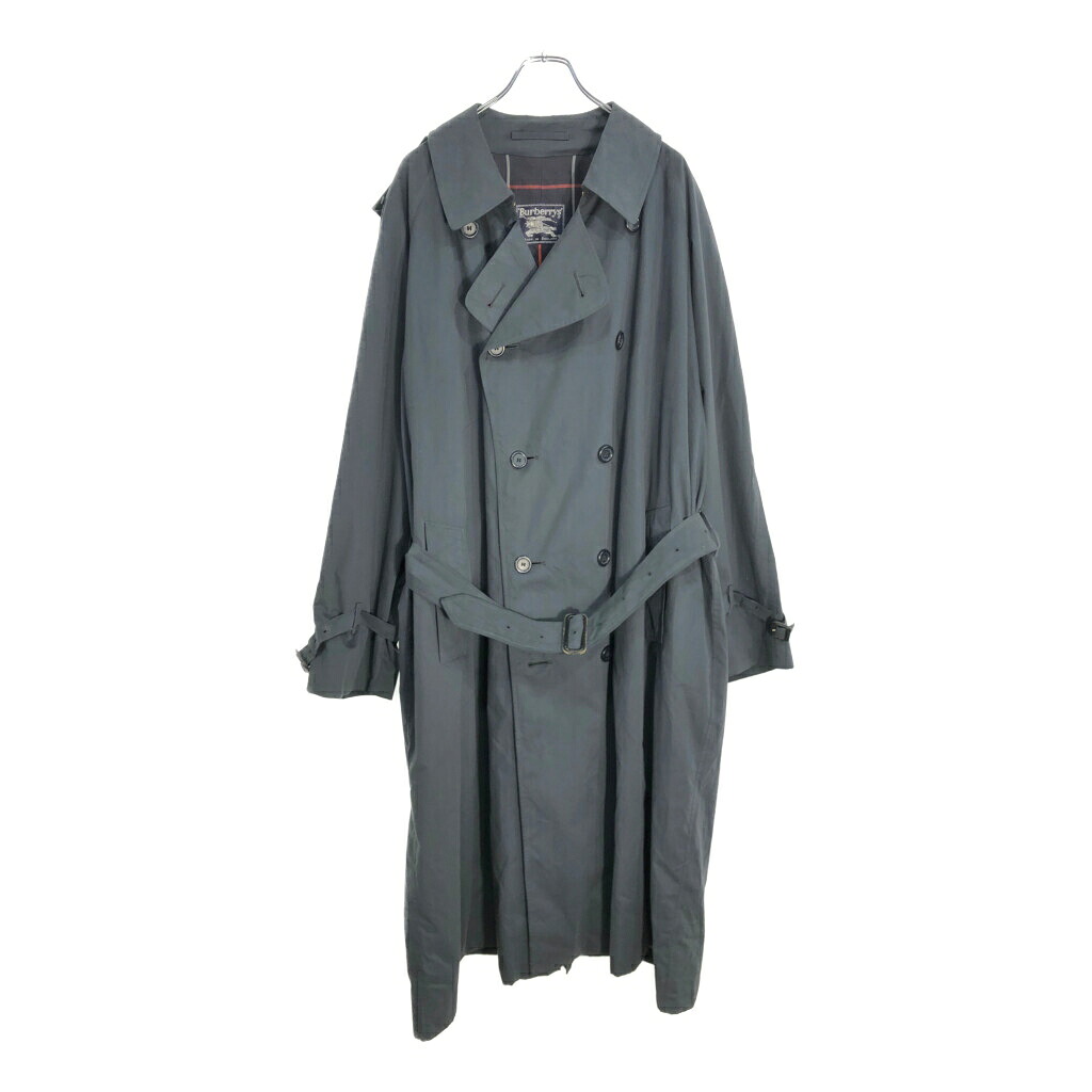 90年代 イングランド製 Burberrys バーバリーズ トレンチコート ネイビー(メンズ L相当)中古 古着 V5968|YAMAHISA USEDCLOTHINGSHOP