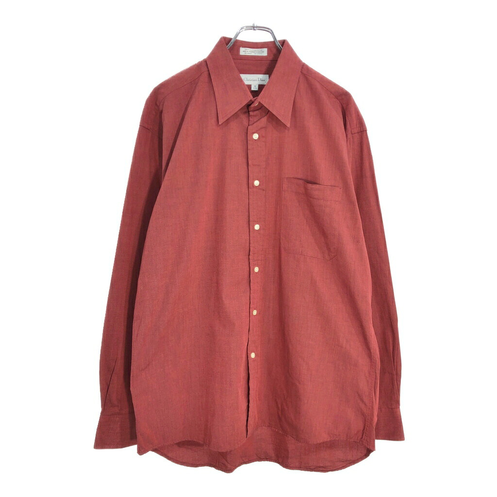 90年代 Christian Dior クリスチャン ディオール 長袖シャツ レッド(メンズ 16)中古 古着 V6043 7,315円