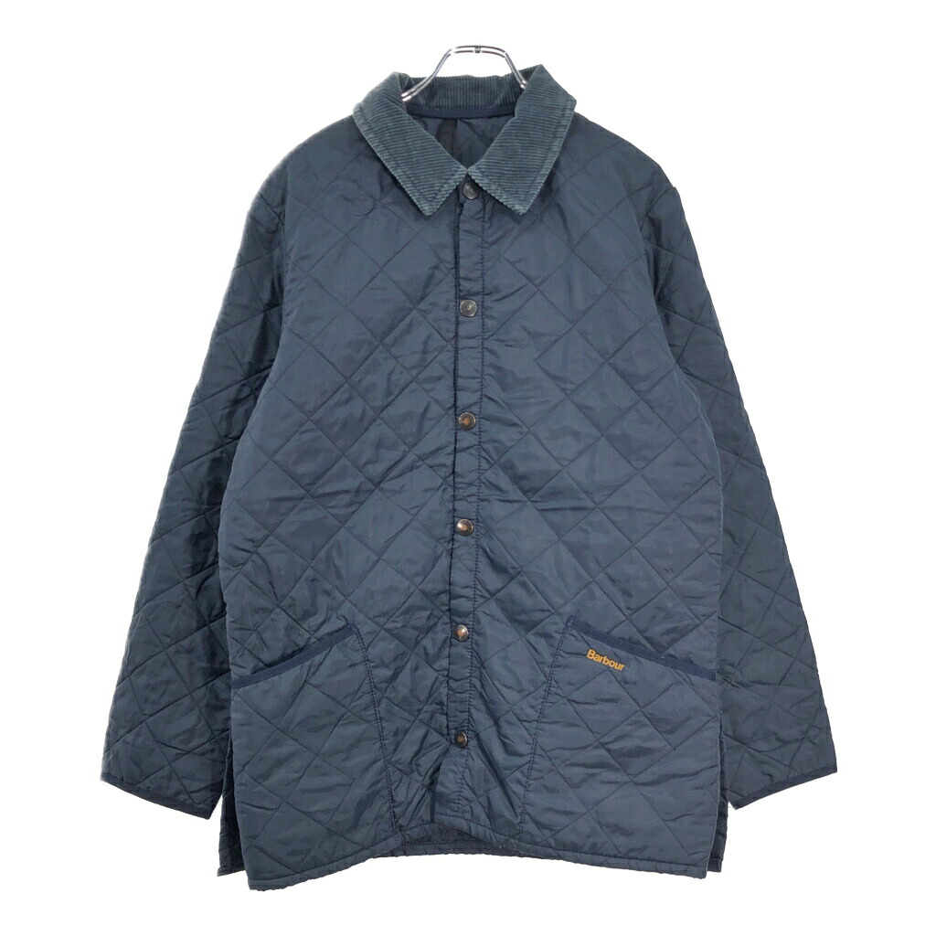 90年代 イングランド製 Barbour バブアー LIDDESDALE リッズデイル キルティングジャケット ネイビー(メンズ M相当)中古 古着 V6193|YAMAHISA USEDCLOTHINGSHOP