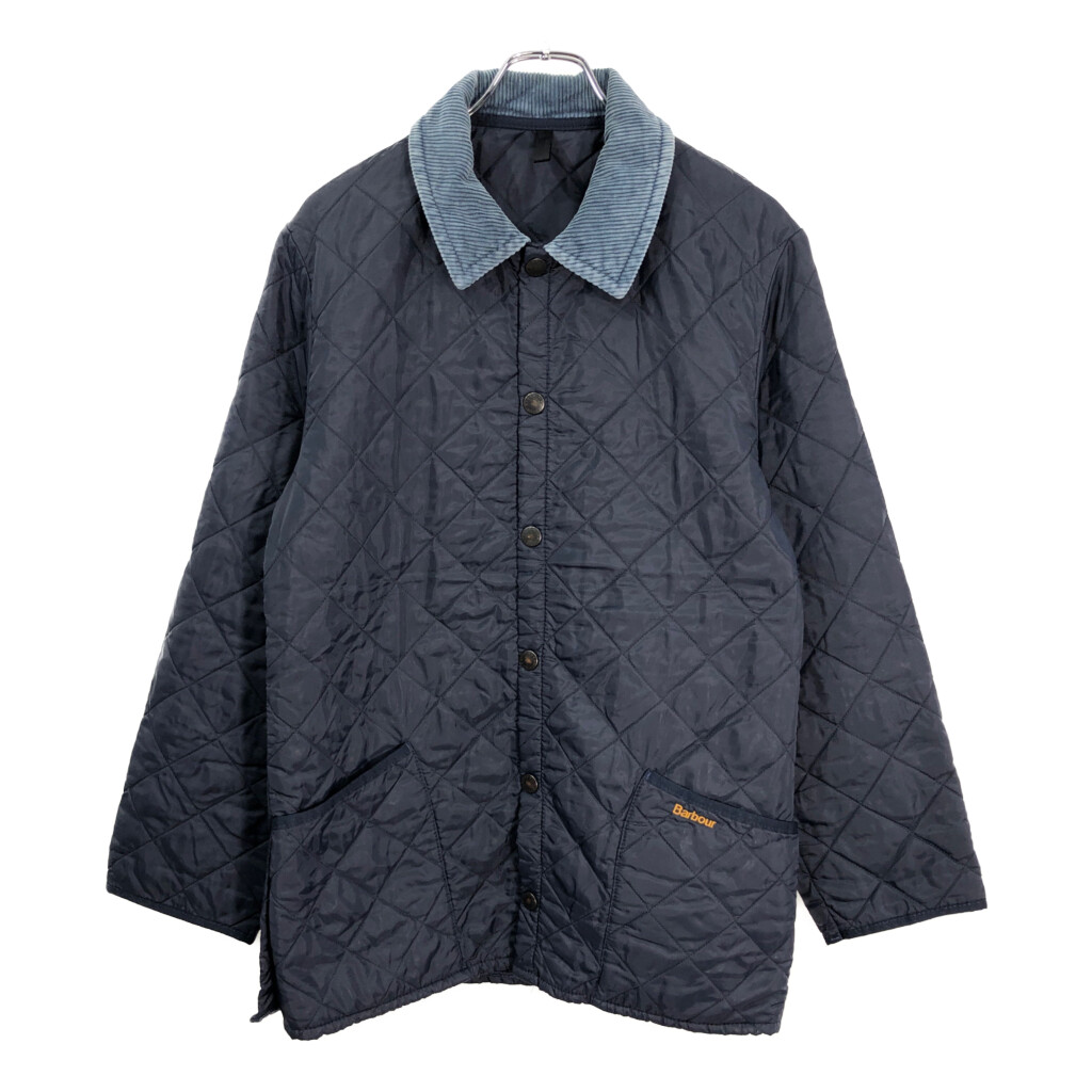 90年代 イングランド製 Barbour バブアー LIDDESDALE リッズデイル キルティングジャケット ネイビー(メンズ XS)中古 古着 V6327|YAMAHISA USEDCLOTHINGSHOP
