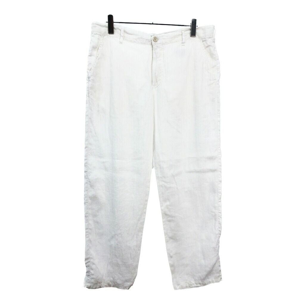ARMANI JEANS アルマーニ ジーンズ リネンパンツ ホワイト(メンズ W36 L31相当)中古 古着 V6381