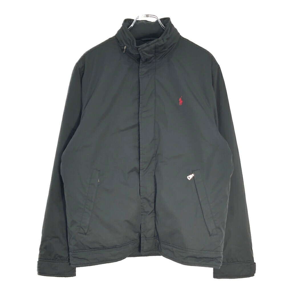 90年代 Polo by Ralph Lauren ポロ ラルフローレン ウォームアップジャケット ブラック(メンズ M)中古 古着 V6946｜YAMAHISA USEDCLOTHINGSHOP