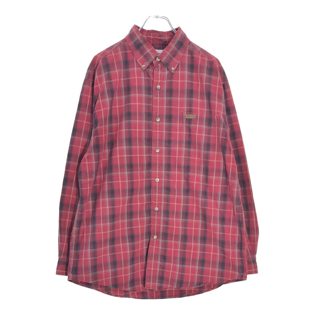 Carhartt カーハート ボタンダウン 長袖シャツ チェック レッド(メンズ L)中古 古着 V7152
