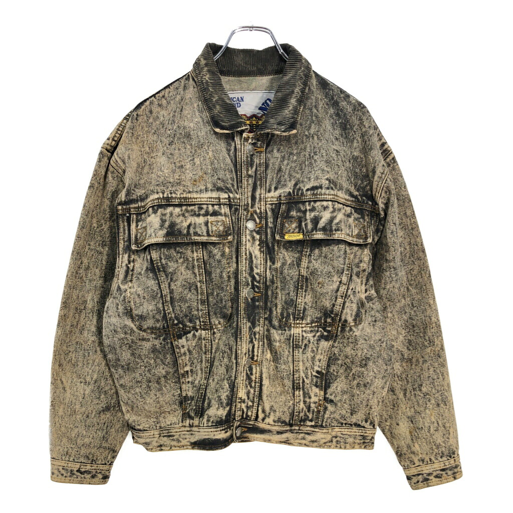 90年代 JORDACHE デニムジャケット ケミカルウォッシュ ブラック(メンズ S)中古 古着 V7938｜YAMAHISA USEDCLOTHINGSHOP