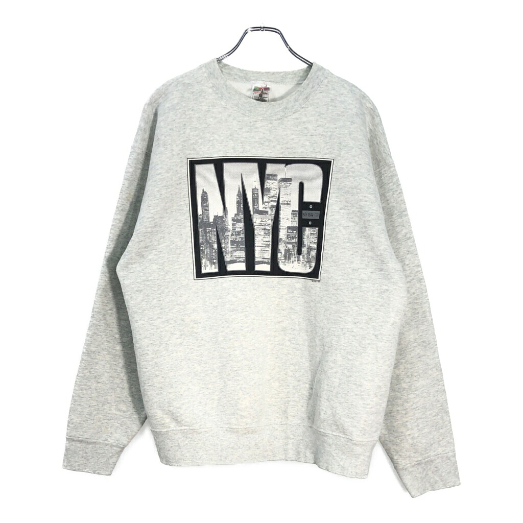 90年代 USA製 FRUIT OF THE LOOM フルーツオブザルーム New York City スウェット グレー(メンズ XL)中古 古着 V7968｜YAMAHISA USEDCLOTHINGSHOP