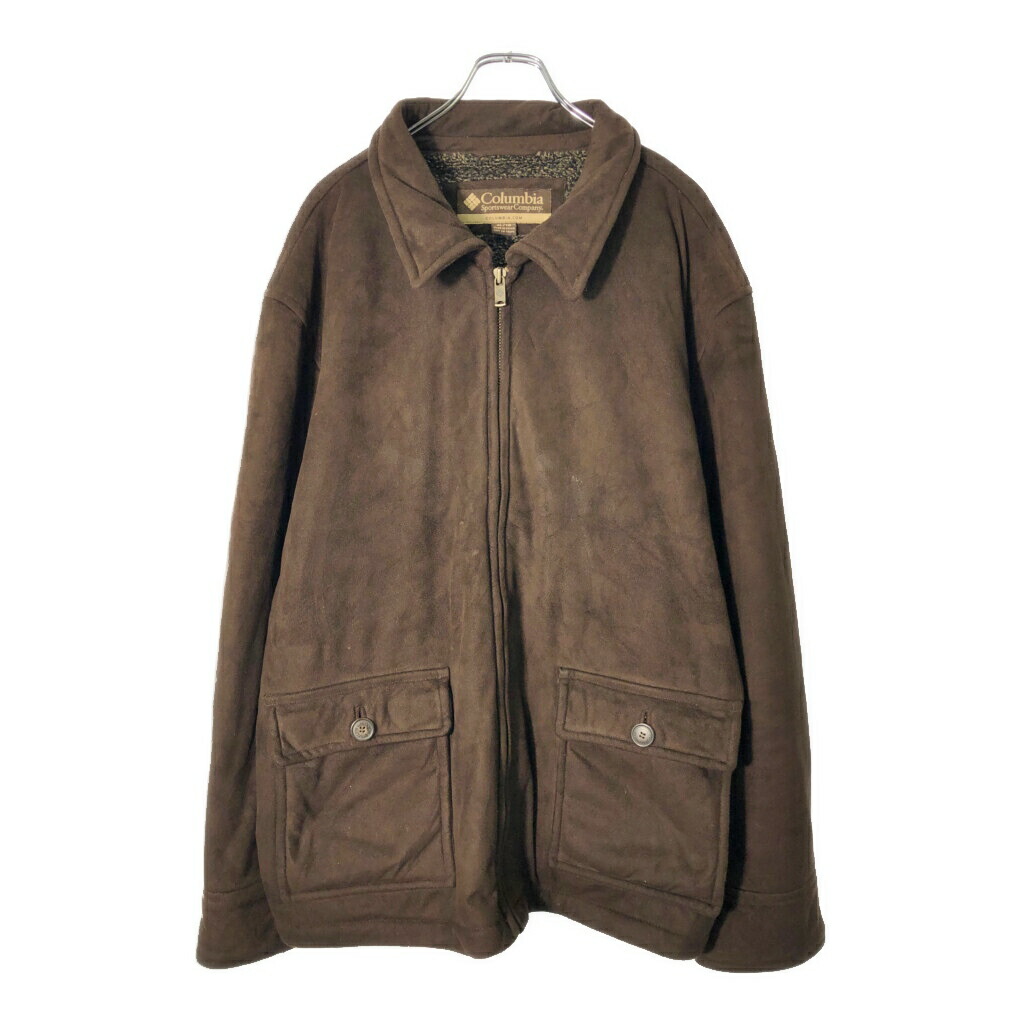Columbia コロンビア フェイクスエード ジャケット アウトドア ブラウン(メンズ XL)中古 古着 V8348