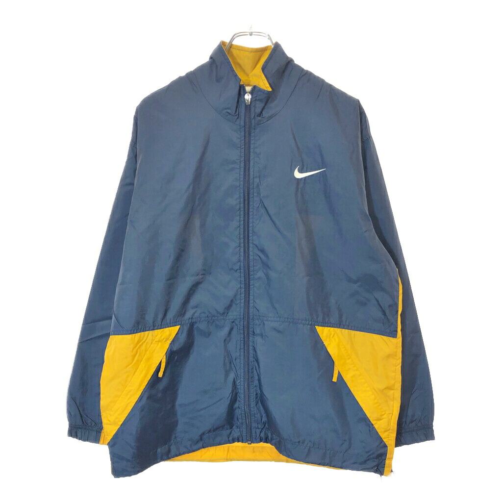 90年代 NIKE ナイキ ナイロンジャケット ネイビー(メンズ S)中古 古着 V8617|YAMAHISA USEDCLOTHINGSHOP