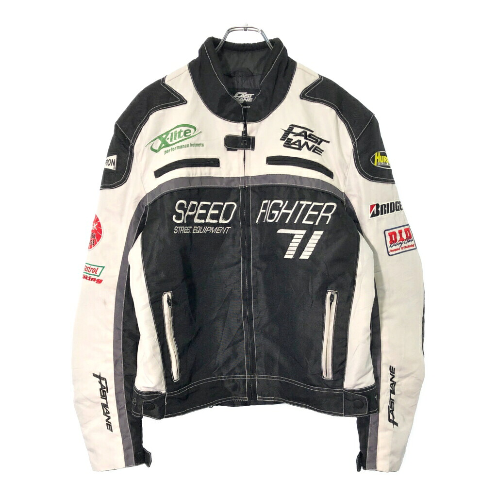 FAST LANE モトクロスジャケット バイクウェア モーターサイクル ブラック(メンズ XL)中古 古着 V8621｜YAMAHISA USEDCLOTHINGSHOP
