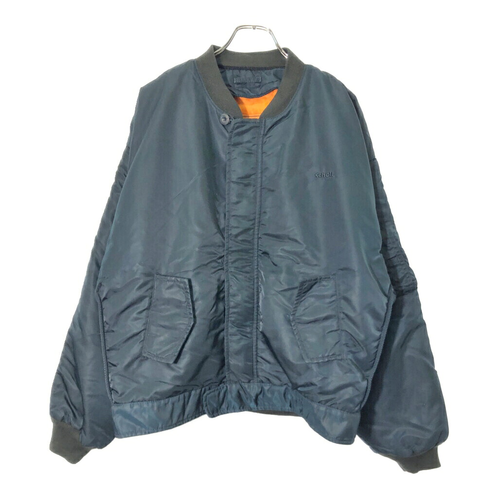 Schott ショット フライトジャケット ミリタリー ネイビー(メンズ XXL相当)中古 古着 V8622