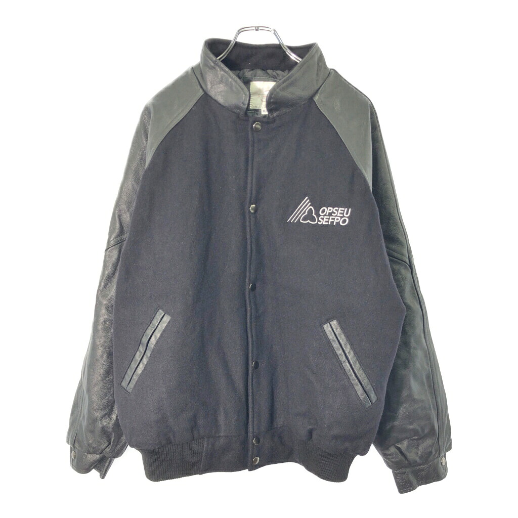 カナダ製 UNIVERSAL Promotions UNIVERSELLES スタジアムジャケット ブラック(メンズ XL)中古 古着 V8624