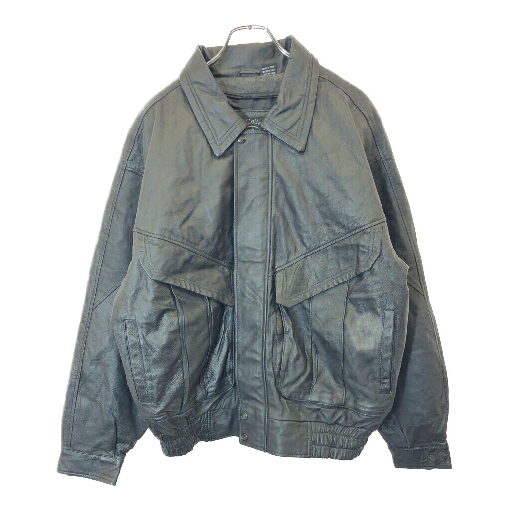 MV レザージャケット ブラック(メンズ L相当)中古 古着 V8724｜YAMAHISA USEDCLOTHINGSHOP