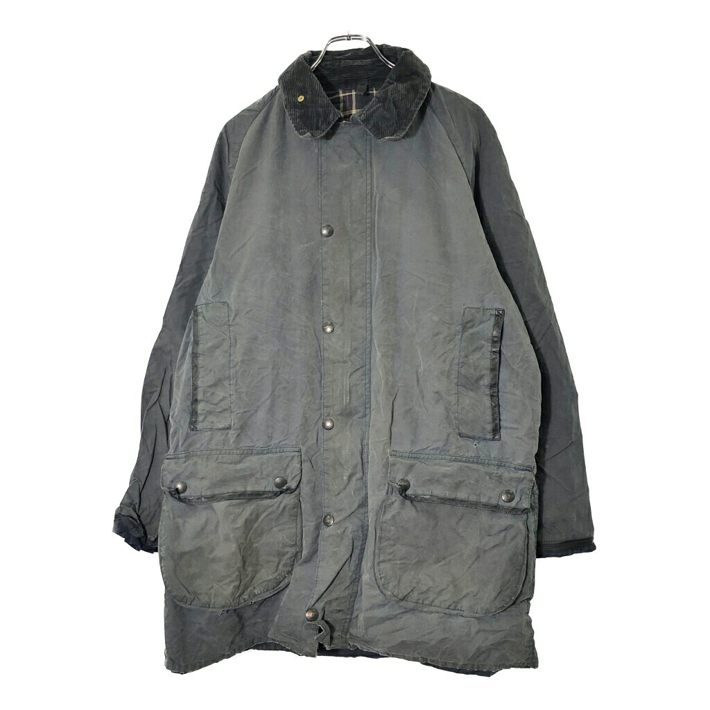 90年代 イングランド製 Barbour バブアー THE MARK PHILLIPS オイルドジャケット ネイビー(メンズ M)中古 古着 V8745｜YAMAHISA USEDCLOTHINGSHOP