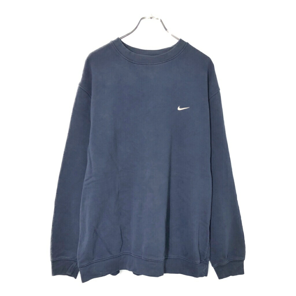 00年代 NIKE ナイキ ワンポイントロゴ スウェット スポーツ ネイビー(メンズ XL)中古 古着 V8849