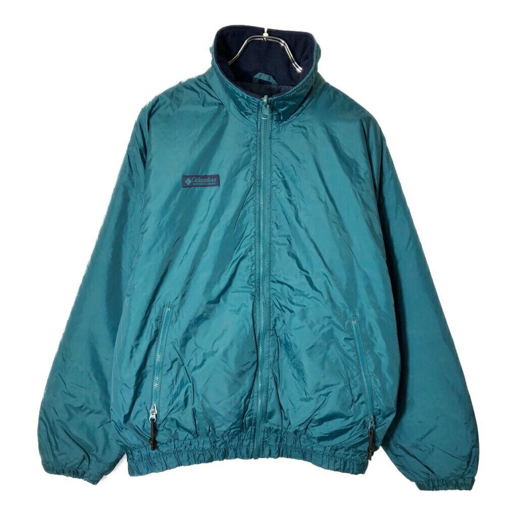 90年代 Columbia コロンビア PRIMALOFT ナイロンジャケット アウトドア グリーン(メンズ L相当)中古 古着 V8864